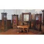 Dining room set in solid walnut in neo-renaissance style