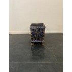Art Nouveau Lacquered & Painted Planter with Flowers and Birds