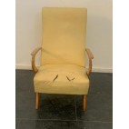 Armchair in Curved Beech and Leatherette by Paolo Buffa, 1950s