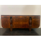 Vintage Sideboard in Walnut Root with Sculptures on the Front, 1920s