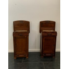 Vintage Art Nuveau Bedside Tables in Cherry, Set of 2