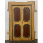 Polychrome Lacquered Portal and Door, 18th Century, Set of 2